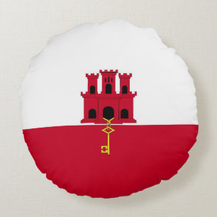 Gibraltar flag round cushion
