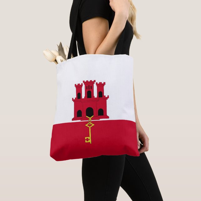 Gibraltar flag tote bag (Close Up)