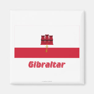 Gibraltar Flag with Name Magnet