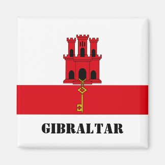 Gibraltar Flag with text Gibraltar Magnet