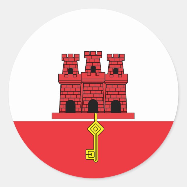 Gibraltar High quality Flag Classic Round Sticker (Front)