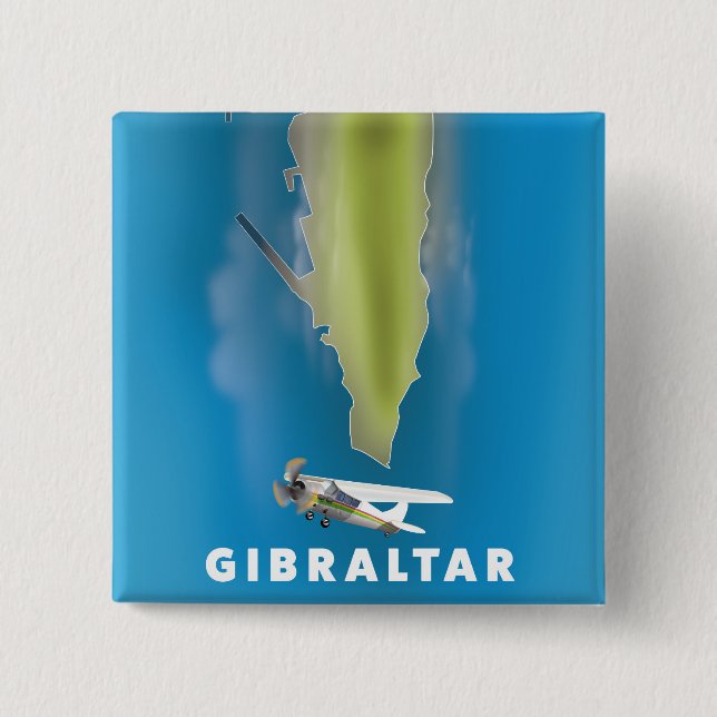 Gibraltar Map 15 Cm Square Badge (Front)