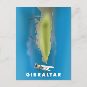 Gibraltar Map Postcard