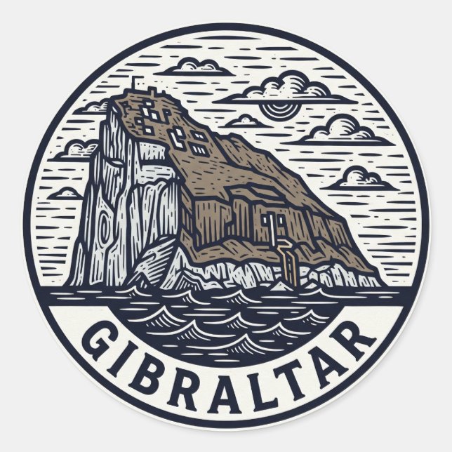 Gibraltar Travel Classic Round Sticker (Front)