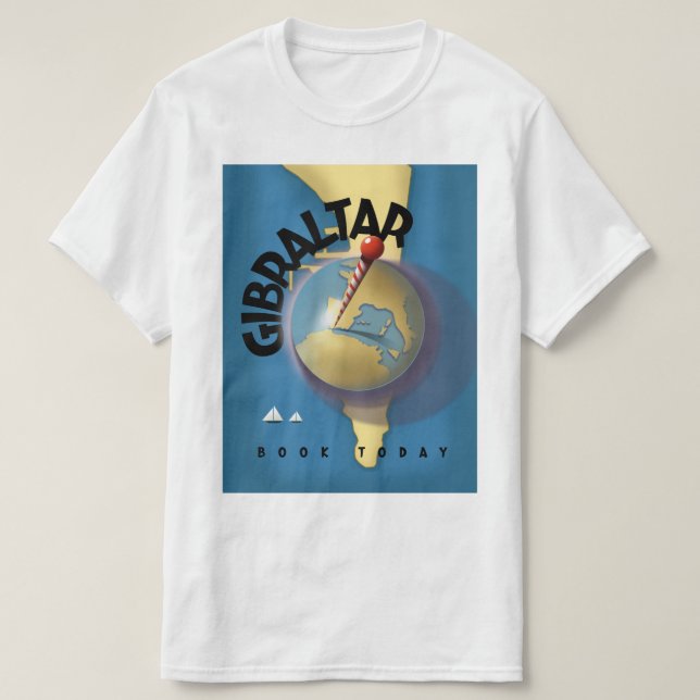 Gibraltar travel poster T-Shirt (Design Front)