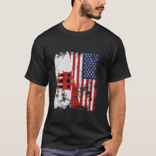 Gibraltar USA Flag Distressed - Half American T-Shirt