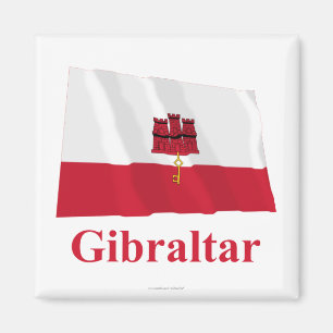 Gibraltar Waving Flag with Name Magnet