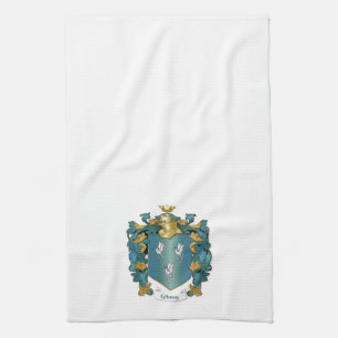 Gibson Coat of Arms and Ancient Tartan Tea Towel