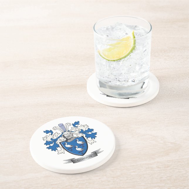 Gibson Family Crest Coat of Arms Coaster (Side)