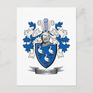 Gibson Family Crest Coat of Arms Postcard