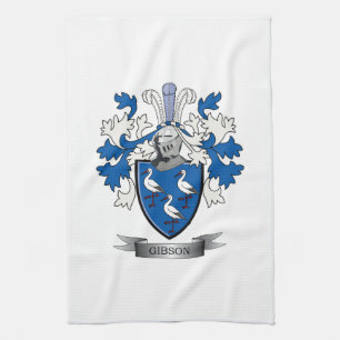 Gibson Family Crest Coat of Arms Tea Towel