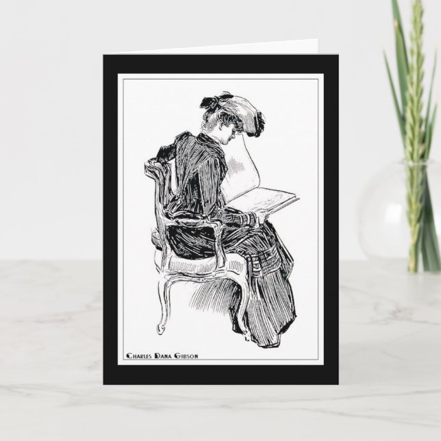 Gibson Girl Reading Card (Front)