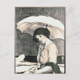 Gibson Girl with Umbrella 1911 Magazine Cover Postcard
