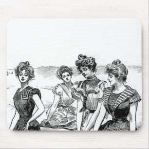 Gibson Girls at the Beach Mouse Pad