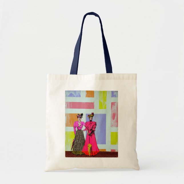 Gibson Girls in a Mondrian Pattern Tote Bag (Front)