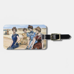Gibson Girls On The Beach, 1900 Luggage Tag