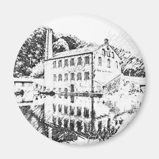 Gibson Mill: Charcoal Sketch Art Magnet