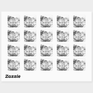 Gibson Mill: Charcoal Sketch Art Square Sticker