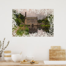 Gibson Mill Reflection - Distressed Watercolour