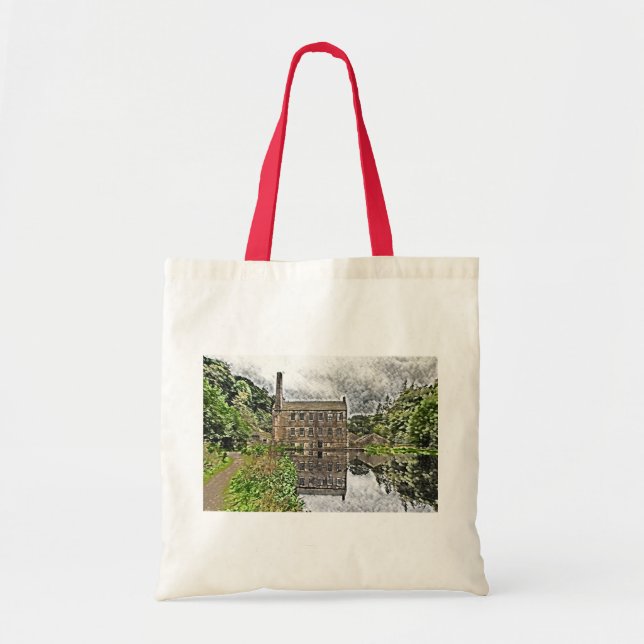 Gibson Mill Reflection - Hardcastle Crags Tote Bag (Front)