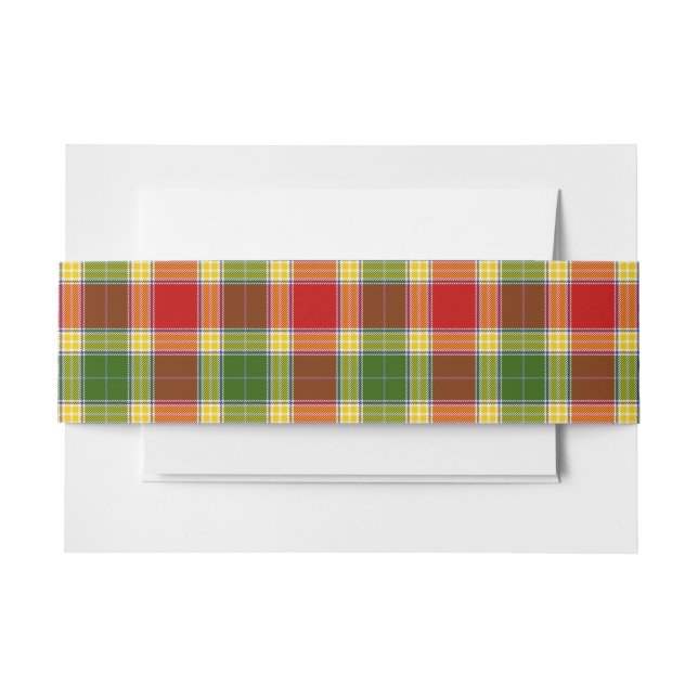 Gibson Scottish Tartan Belly Band Invitation Belly Band (Front Example)