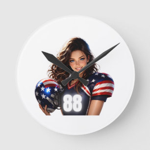 GIDAGI Fitness Anime Football Girl Wall Clock