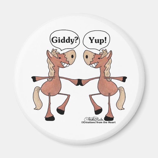 Giddy Up Horses Magnet (Front)