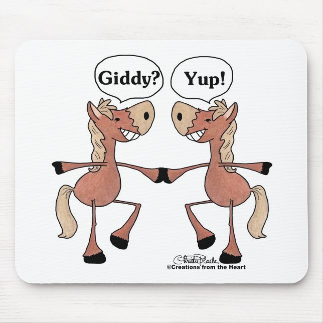 Giddy Up Horses Mouse Pad (Front)