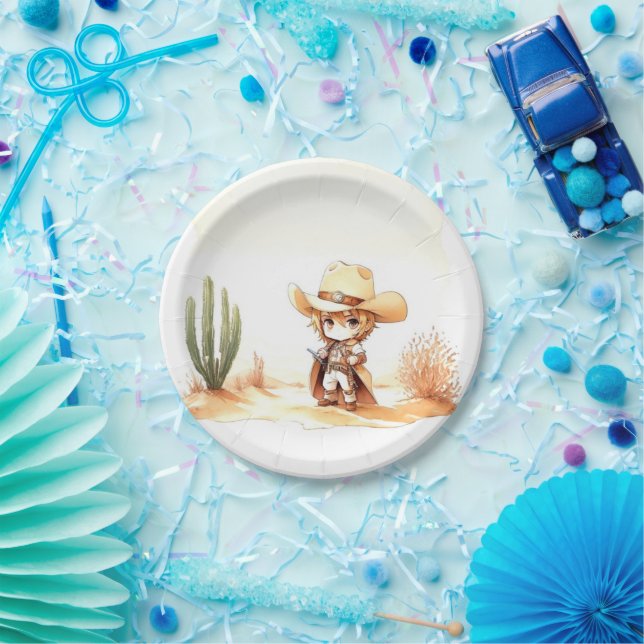 Giddy Up It's a Wild West Cowboy Baby Shower Paper Plate (Party)
