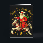 Giddy Up Jingle Horse Funny Retro Santa Cowboy Chr Card<br><div class="desc">Giddy Up Jingle Horse Funny Retro Santa Cowboy Christmas</div>