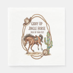 Giddy Up Jingle Horse Napkin