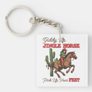 Giddy Up Jingle Horse Pick Up Your Feet, Cowboy Key Ring