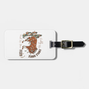 Giddy Up Jingle Horses Pick Up Your Feet Christmas Luggage Tag