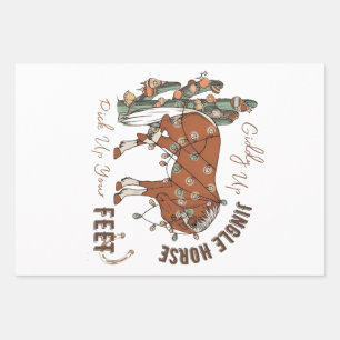 Giddy Up Jingle Horses Pick Up Your Feet Christmas Wrapping Paper Sheet