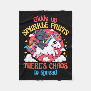 Giddy Up Sparkle Farts There's Chaos To Spread Cut Fleece Blanket