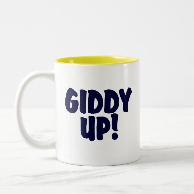 GIDDY UP !!! Two-Tone COFFEE MUG (Left)