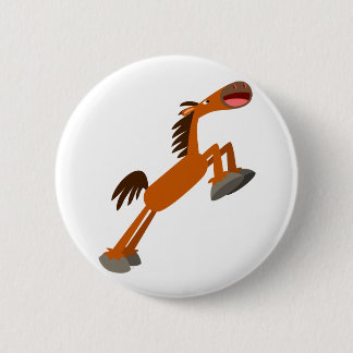 Giddyup, Horsey! Cartoon Horse Button Badge