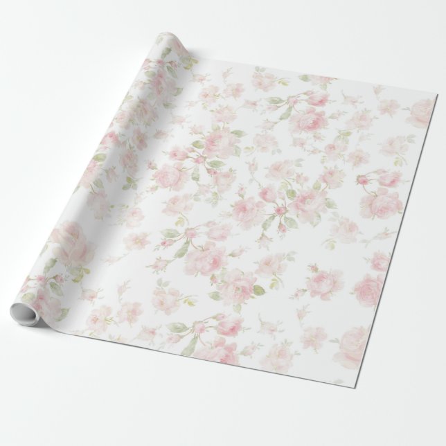 Gidt Wrap 15' Saint Colette June Roses faded  Wrapping Paper (Unrolled)