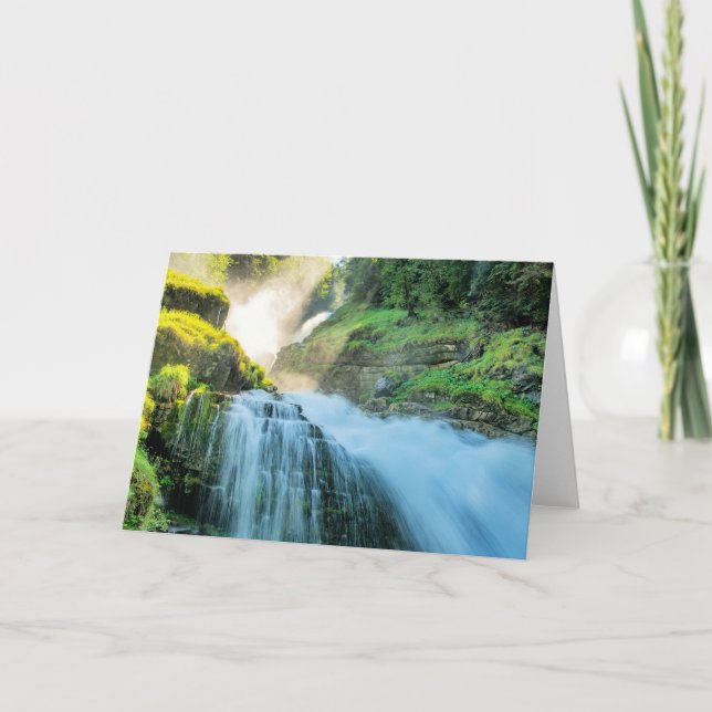 Giessbach Waterfalls, Switzerland Thank You Card (Front)