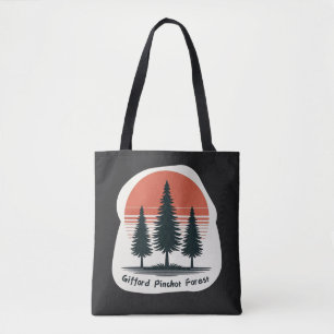 Gifford Pinchot Forest with Red Sunset Tote Bag