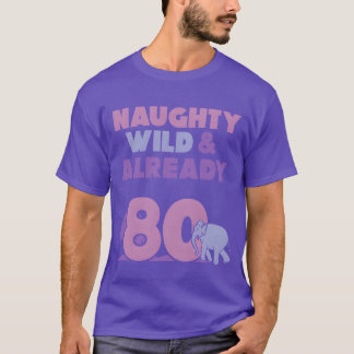Gift 80 years birthday women Elephant boy T-Shirt