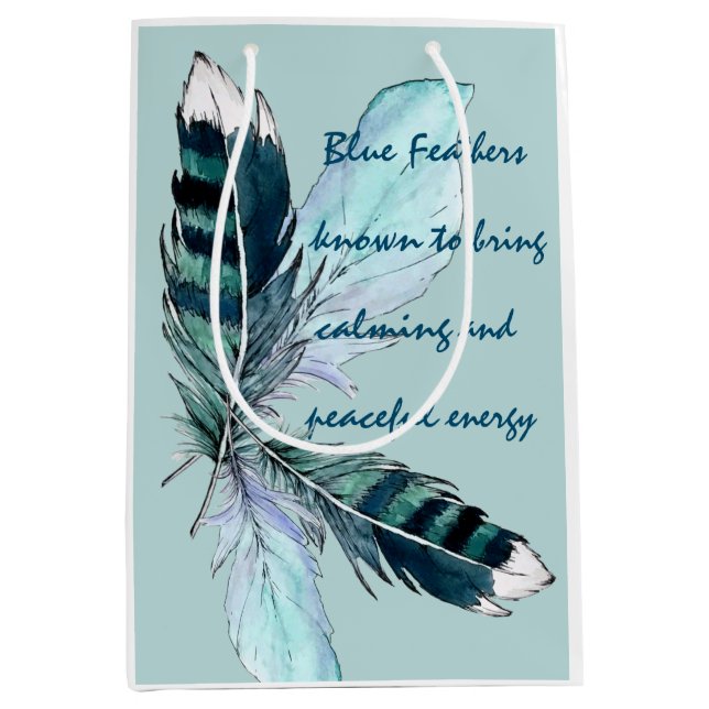 Gift Bag Blue Feathers (Front)