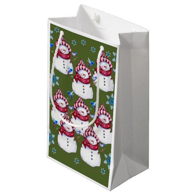 Gift Bag Christmas Snowman (Front Angled)