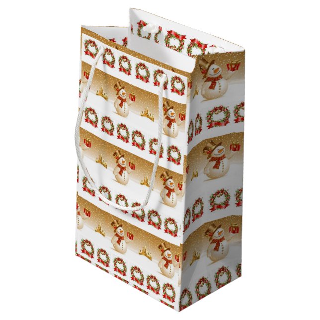 Gift Bag Christmas Snowman (Back Angled)