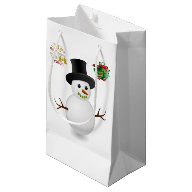 Gift Bag Christmas Snowman (Front Angled)