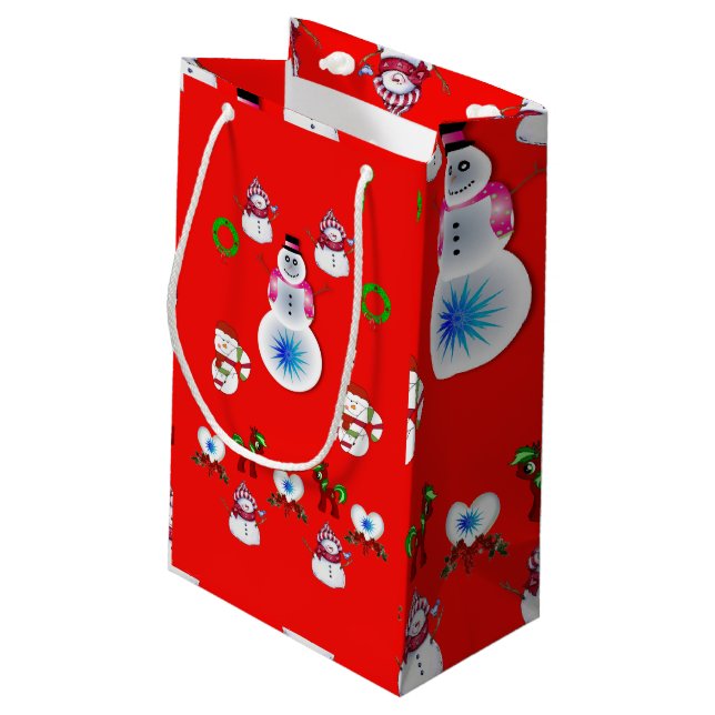 Gift Bag Christmas Snowman (Back Angled)
