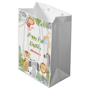 Gift Bag for the first birthday with cute animals.