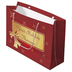 Gift Bag - Gold On Burgundy With Your Message