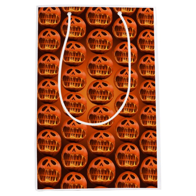 Gift bag Halloween scary pumpkin  (Front)