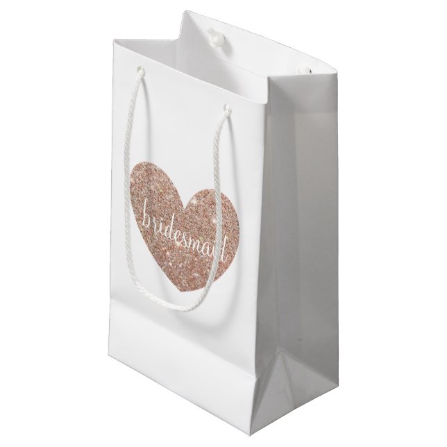 Gift Bag - Heart Fab bridesmaid Rose Gold (Front Angled)